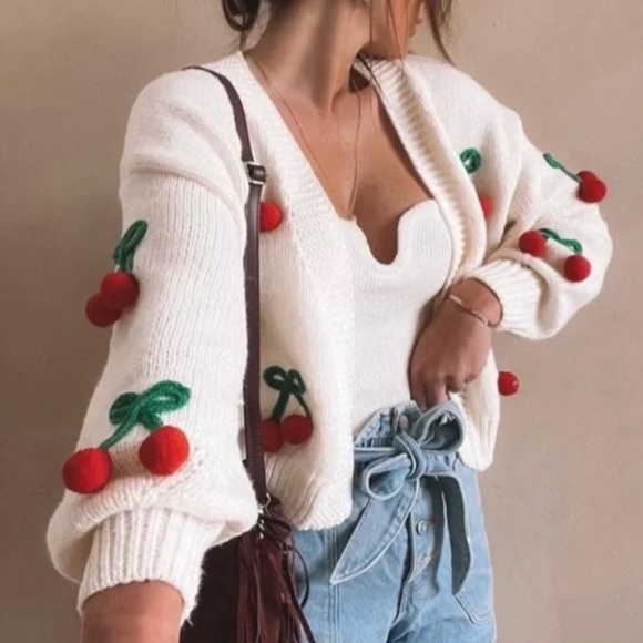 Altar'd State Sweaters - ⚡️FLASH SALE⚡️LUNA IVY Cherry Cardigan Sweater